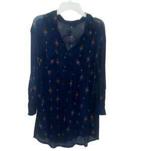 bailey and chloe blue button down sheer shirt